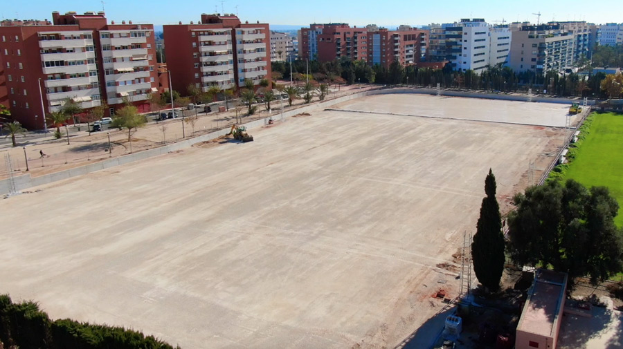 Construcción de campos de fútbol del Polideportivo Altabix